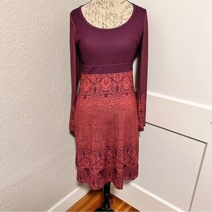 PrAna Holly Long Sleeve Dress in Grapevine